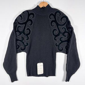 Vintage 70s 80s Black Christiane Julliand Pour Francis Laurent Paris Sweater